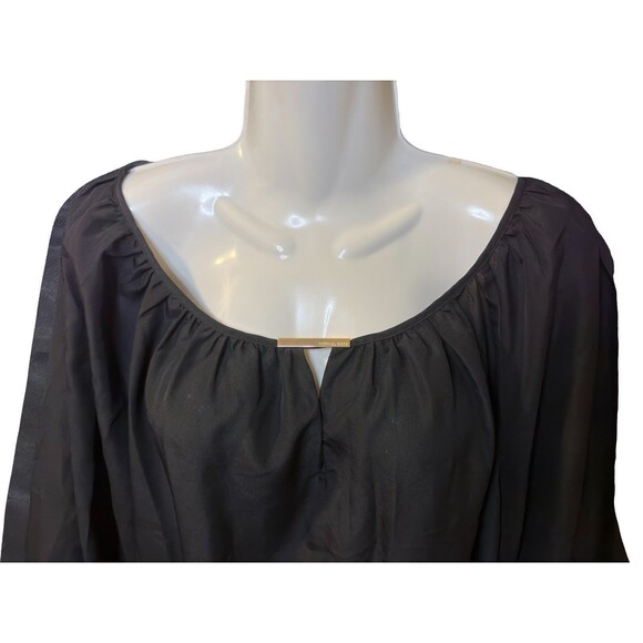 Women’s~MICHAEL KORS~ Sheer Black Blouse~ Long Split Sleeves~Size L~SKU044 - Picture 2 of 7
